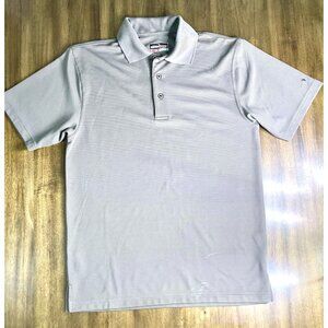 Grand Slam Performance Golf Polo Shirt S Gray Ribbed Texture Lightweight & Breat